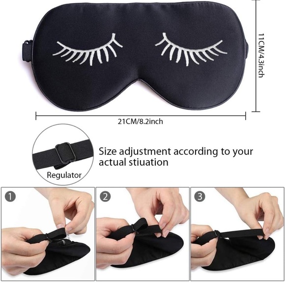 FREE 💗 Black Lashes Design Satin Eye Mask + Earplugs Duo - Picture 4 of 4